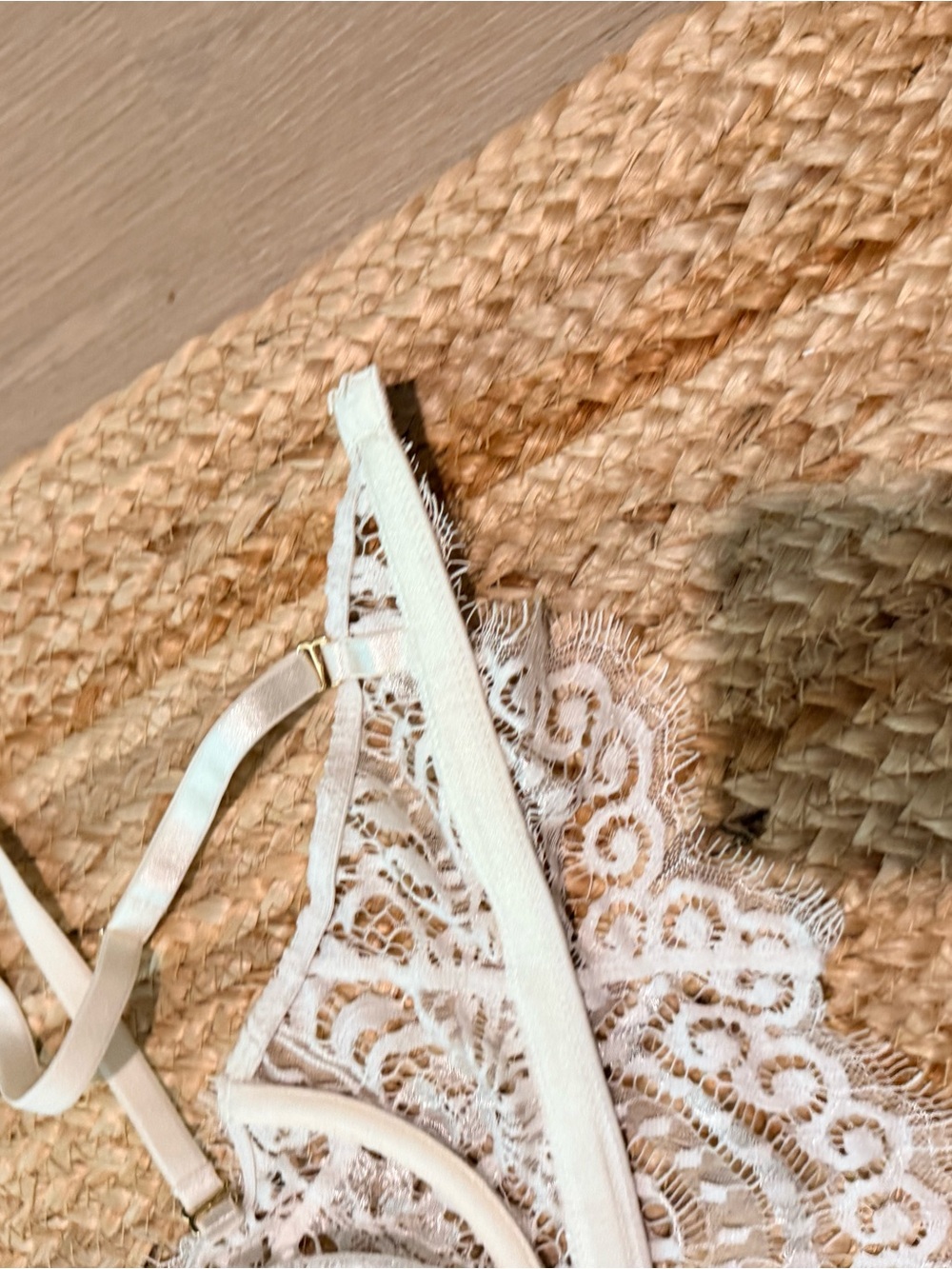 Gooseberry intimidates bridal white Delicate White Lace Bralette and panty Set - Picture 9 of 9